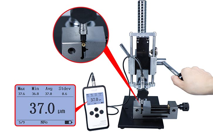 LS225+N1500涂層測(cè)厚儀測(cè)異型或者小尺寸材料